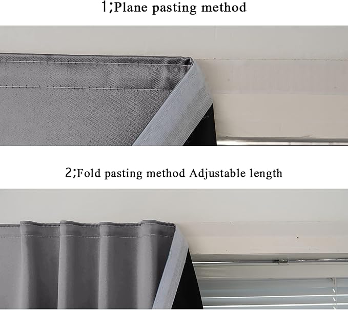 AJAZZ 100% Blackout Shades Window Cover Self Adhesive Curtains Sticky Curtain - Image 5