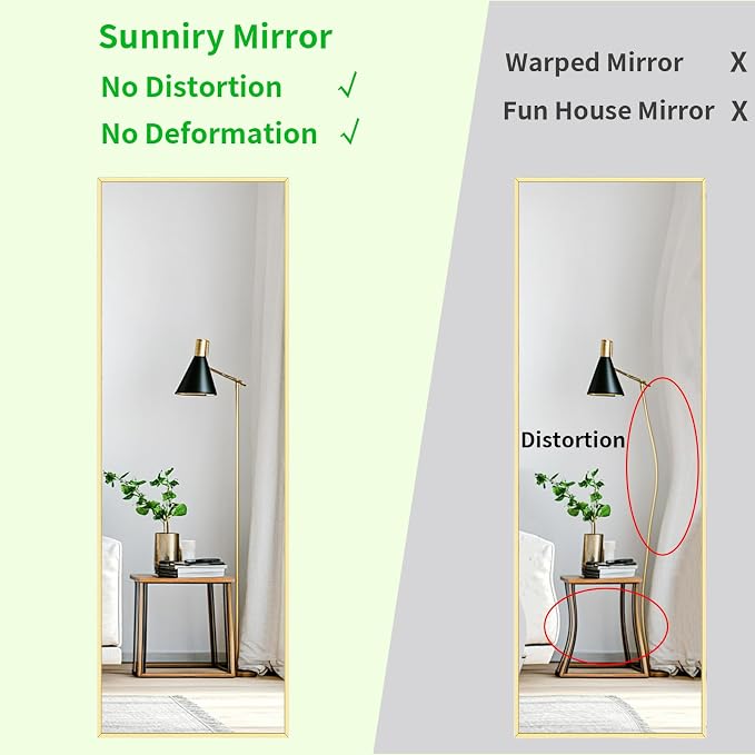 Sunniry Gold Mirror Full Length 56x16 inch, Floor Length Mirror - Image 4