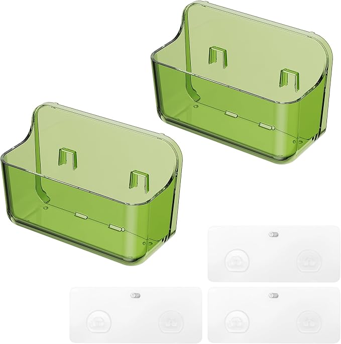 Diesisa 2pc Acrylic Wall Mount Organizer, Adhesive Cabinet Door Organizer - Image 9