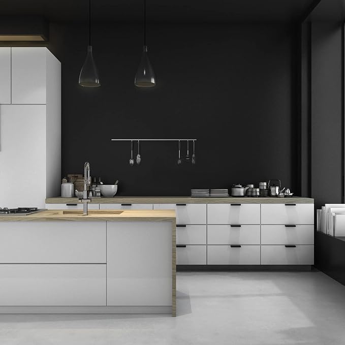 practicalWs 35.4 in x118 in Black Wallpaper Peel and Stick Wallpaper Shelf - Image 6