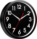 AKCISOT Wall Clock Modern Black Silent Non Ticking Wall Clocks Battery Operated by Akcisot