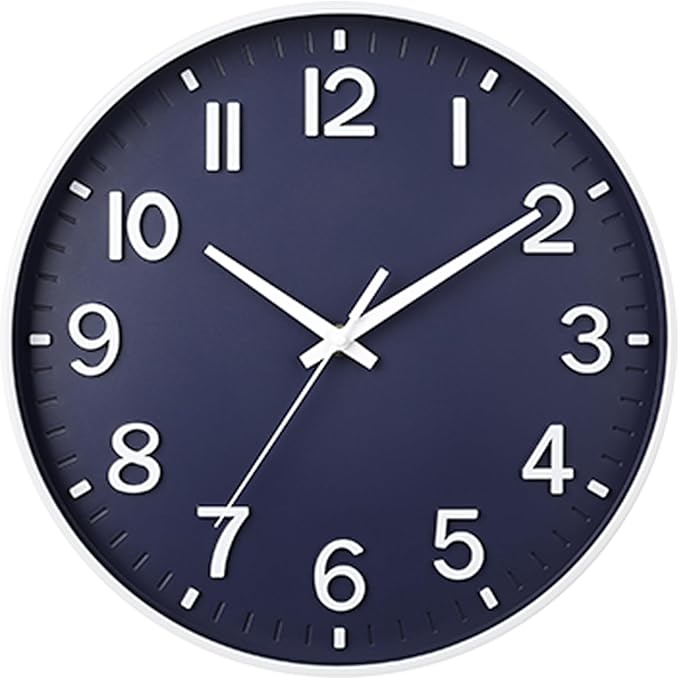 HZDHCLH Wall Clocks Battery Operated, Wall Clock Navy Blue, 10 inch Wall Clock by HZDHCLH