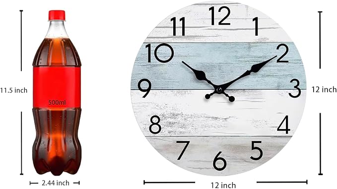 KECYET Wall Clock Silent Non-Ticking Wooden Clocks Battery Operated 12 Inch - Image 4
