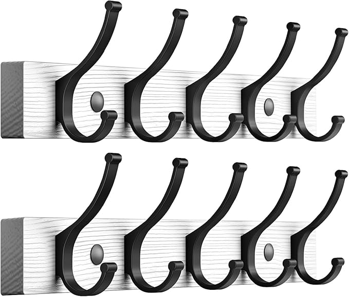 Optish Coat Rack Wall Mount, 16.5 Inches Wood Coat Hooks Wall Mount, Wall Coat by Optish