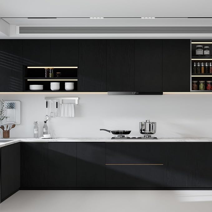 Vinjiasin Peel and Stick Wallpaper Black Wallpaper Black Wood Contact Paper - Image 6