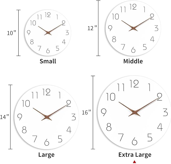 Mosewa Large Wall Clock Battery Operated 16 Inch White Silent Non Ticking - Image 3