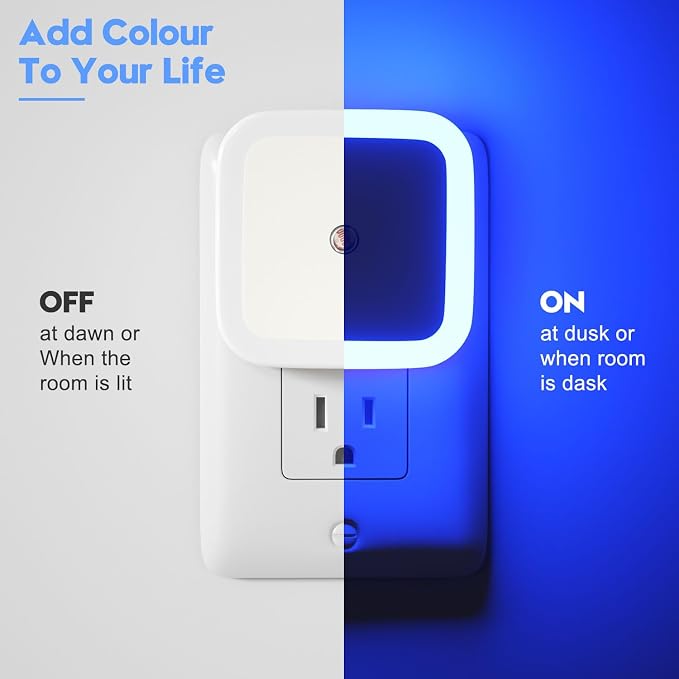 Sujeet Blue Night Light 4 Pack, Night Lights Plug into Wall 4-Pack, Nightlight - Image 2