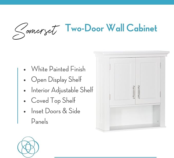 RiverRidge Somerset Two-Door Bathroom and Laundry Wall Mount Storage Medicine - Image 5