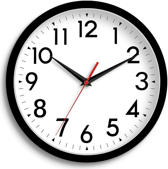 DAXSMY Wall Clock 8 Inch Silent Non-Ticking Battery Operated by DAXSMY
