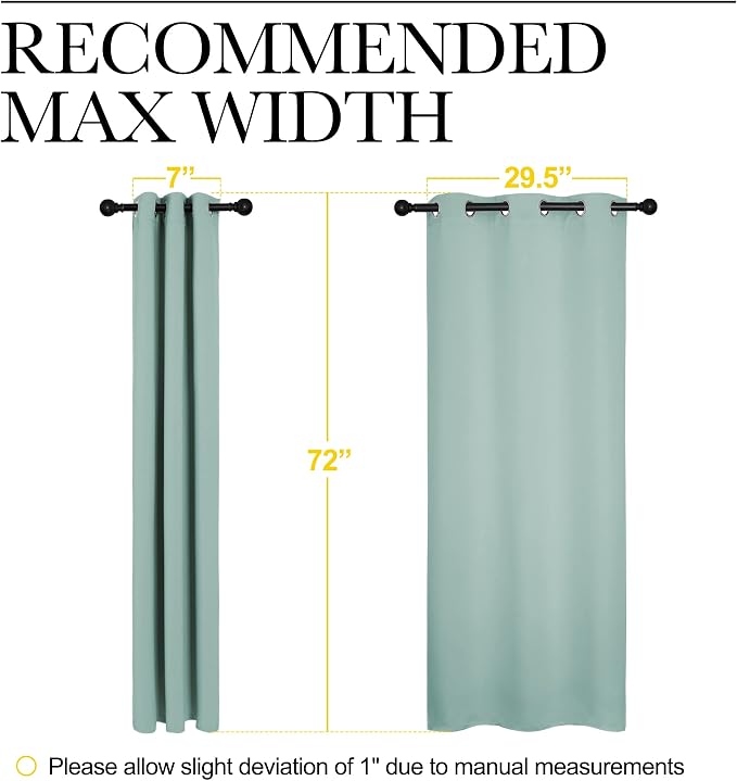 NICETOWN Bedroom Curtain Panels Blackout Draperies, Thermal Insulated Solid - Image 7