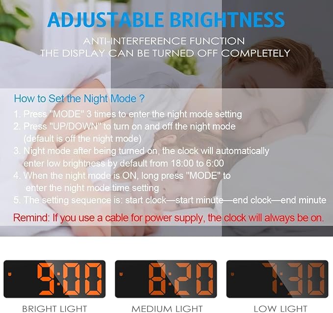 AMIR Digital Alarm Clock, LED Clock - Image 3
