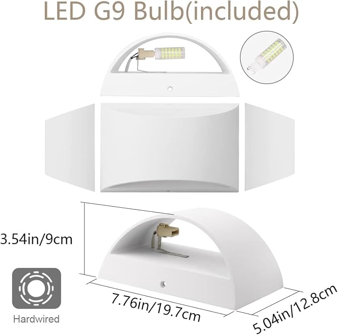 Aipsun Indoor Aluminum Modern LED Wall Sconce Hardwired Interior Wall Lights - Image 9