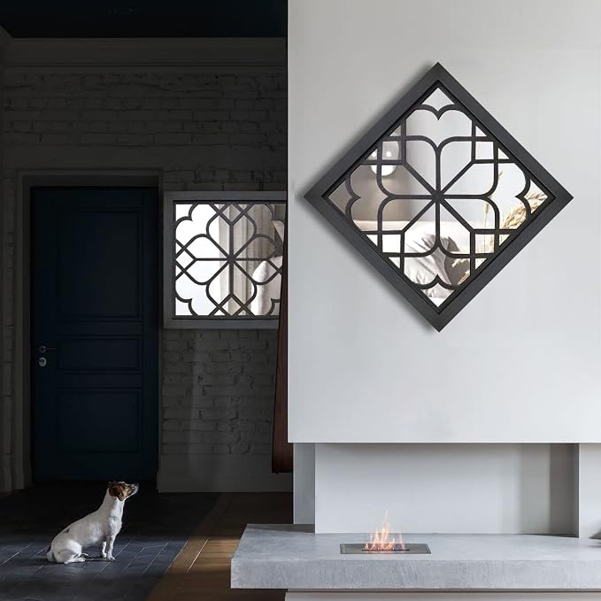 Wocred 2 PCS Square Wall Mirror, Gorgeous Rustic Farmhouse Accent Mirror - Image 6