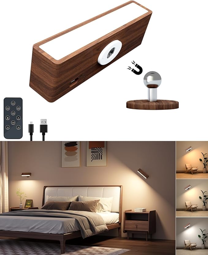 DetarZinLED Wooden Wall Lights Battery Operated by DetarZinLED