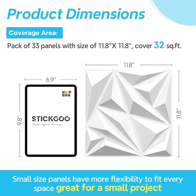 STICKGOO 33 Pack 3D Wall Panels - Image 3