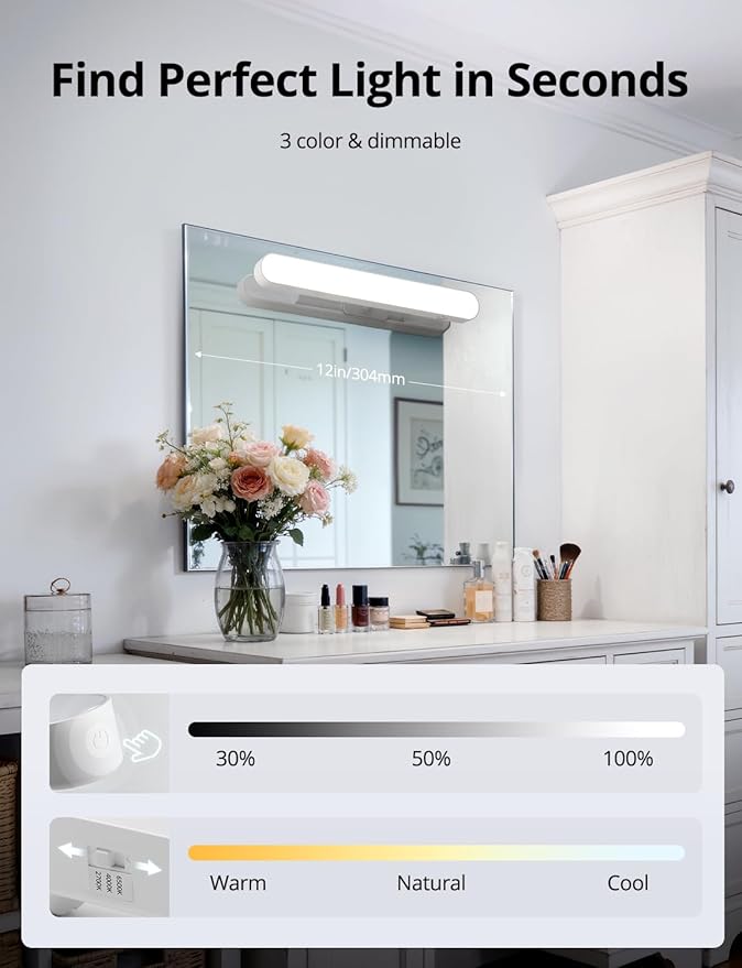 Combuh Rechargeable Makeup Light Bar LED Stick on Vanity Lighting - Image 6