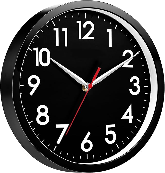 AKCISOT Wall Clock 8 Inch Silent Non-Ticking Modern Clocks Battery Operated - Image 2
