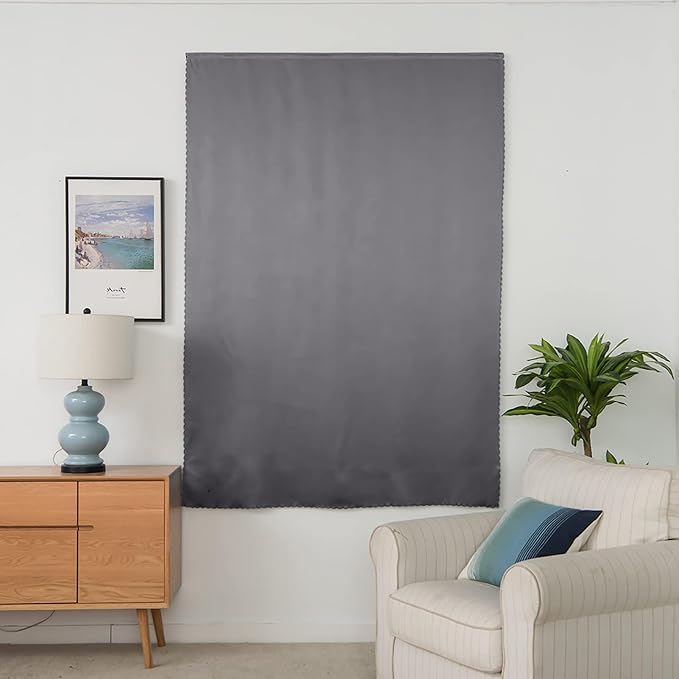 AJAZZ 100% Blackout Self Adhesive Curtains Small Window Short Temporary - Image 8