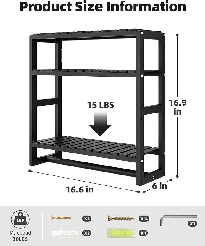 Galood Bathroom Shelves Towel Racks Over Toilet Storage - Image 2