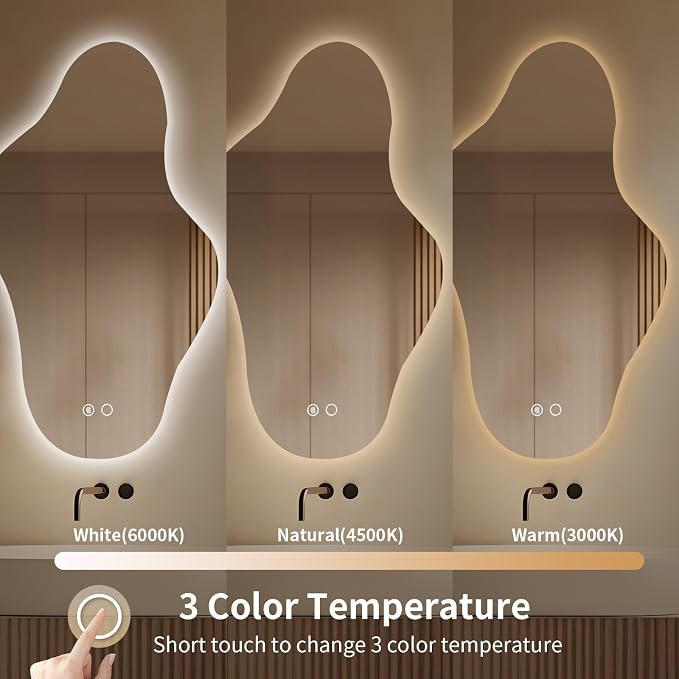 Modern Irregular LED Bathroom Mirror - Image 4