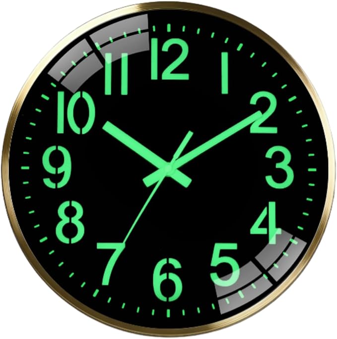 Luminous wall Clock Modern Silent Wall Clock, Non-Ticking Battery Operated Wall by Unknown