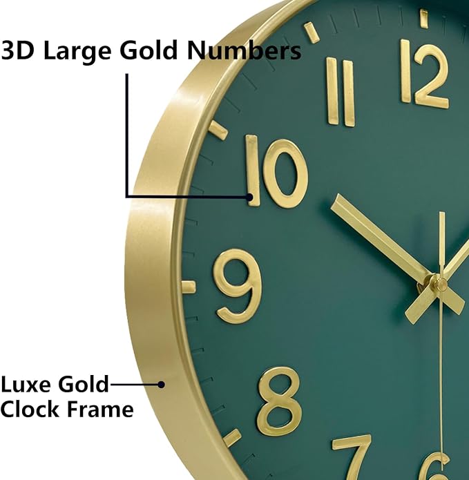 Modern Wall Clock, 10 Inch Digital Wall Clocks Battery Operated, Round Non - Image 7