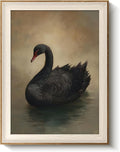 VIYYIEA Framed Wall Art for Living Room, Elegant Black Swan Canvas Prints by VIYYIEAART