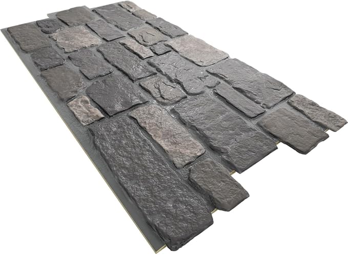 EverStone Cobblestone Faux Stone Panel, Charcoal Color - Image 6