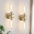 Wall Sconces Set of Two, Hardwired Brass Bathroom Sconces Wall Lighting by Indoibrightenyourbathroom