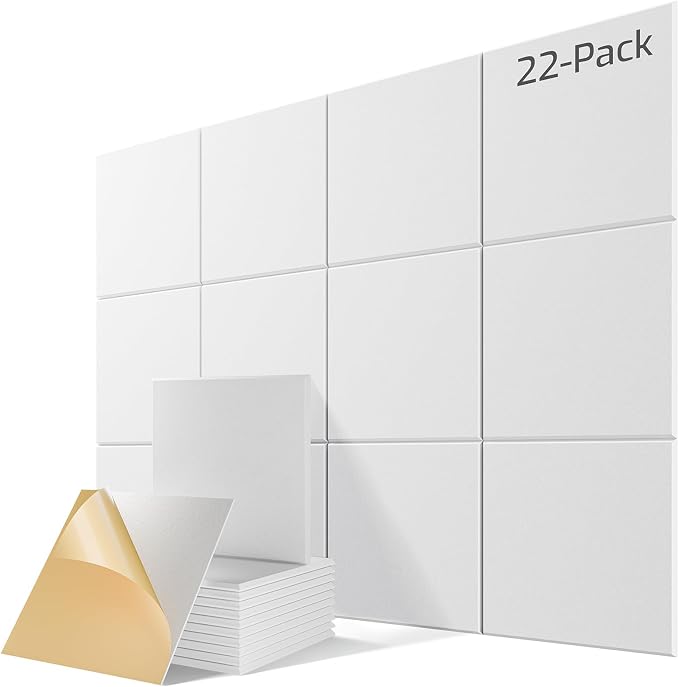 22 Pack Self-Adhesive Acoustic Panels, Soundproof Wall Panels by Lebenforce