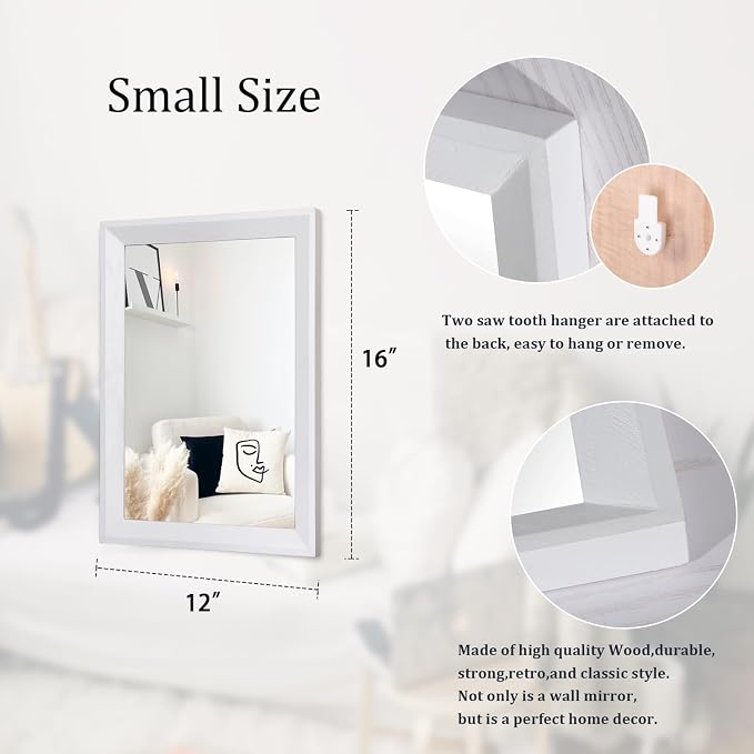 AAZZKANG Rectangular Wall Mirror Decorative Wood Framed Mirrors - Image 2