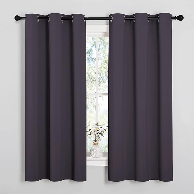 NICETOWN Greyish Purple Blackout Curtains 68 inches Length by NICETOWN