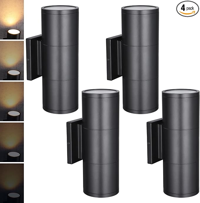 LEONLITE 12 Inch 3000K LED Cylinder Up Down Wall Light Outdoor, 120-277V by LEONLITE