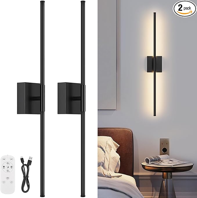 Battery Operated Wall Sconce Set of Two by JZEKVN