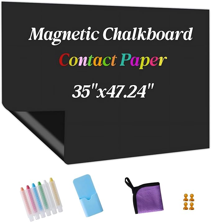 Magnetic Chalkboard Contact Paper Adhesive 35" x 47.24", Magnetic Chalkboards by Unknown