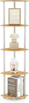 Furinno TURN-N-TUBE Corner Shelf, 5-Tier Corner Bookshelf, Open Storage Shelves by Furinno-FitsYourSpaceFitsYourBudget