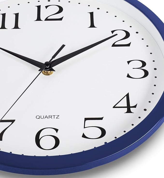 Bernhard Products Navy Wall Clock Silent Non Ticking - Image 4