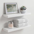 Homeforia White Floating Shelf 18 inch, High End Solid Real Wood 18inch by Homeforia