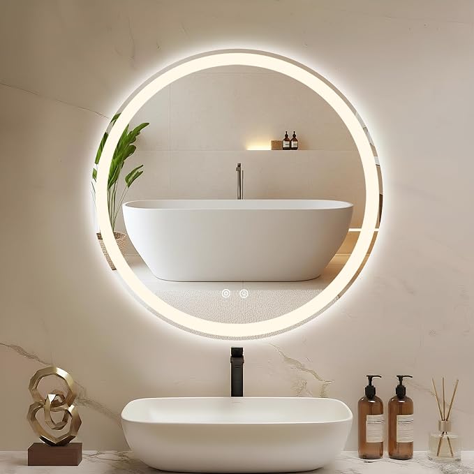 DUMOS 36 Inch Round LED Bathroom Mirror - Image 2
