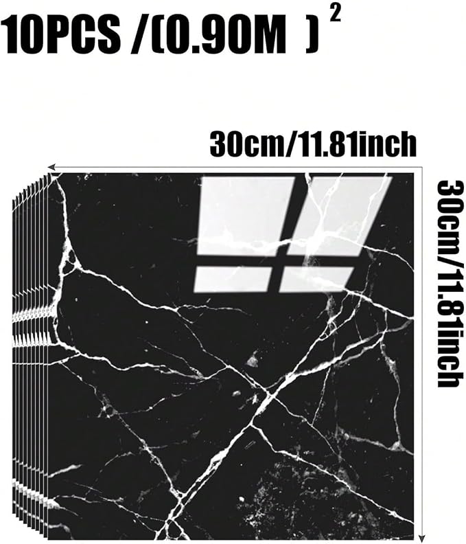 Chejiaye 10pcs Marble Peel and Stick Backsplash Waterproof Washroom Wall Panels - Image 4