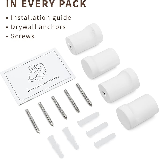 NAUMOO Wooden White Wall Hooks - Image 5