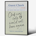 Black Framed Wall Art Posters Trendy Kitchen Guest Check Prints Chef Was Cute by PDFI