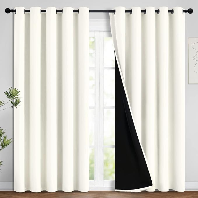 Yakamok Full Blackout Curtains 84 Inches Long, 2 Thick Layers Grommet Top by Yakamok