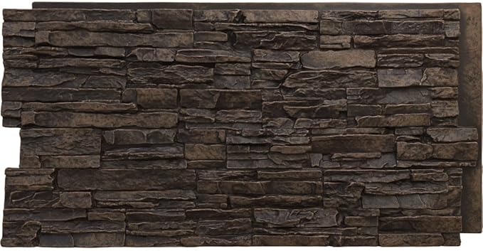 EverStone Canyon Ridge Faux Stone Panel, 45 3/4"W x 24 1/2"H x 1 1/4"D by EkenaMillwork