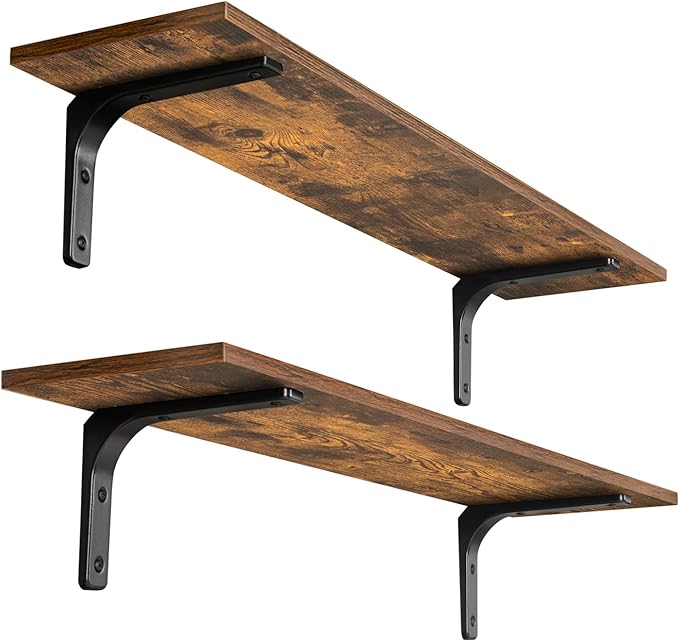 DINZI LVJ Long Wall Shelves, 31.5 Inch Wall Mounted Shelves Set of 2, by DINZILVJ