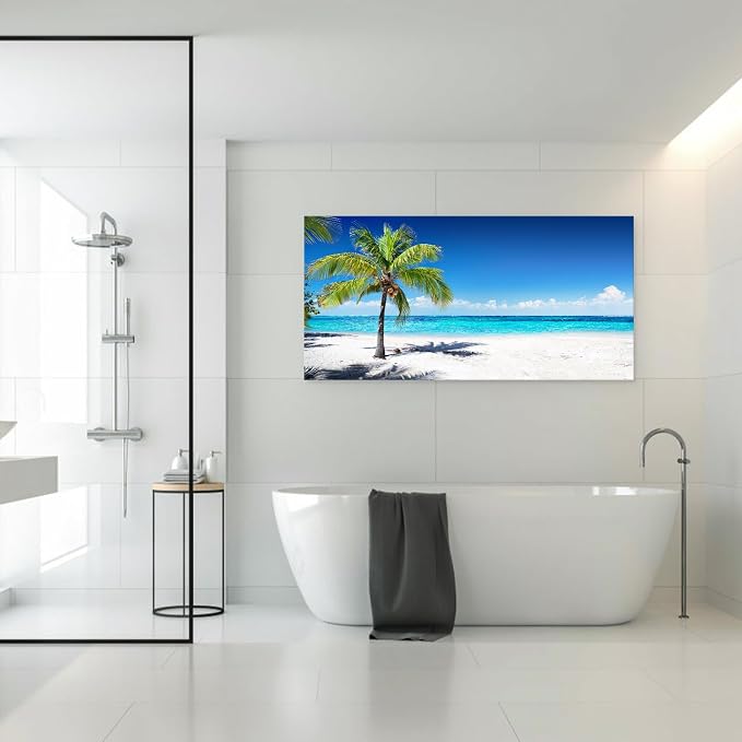 Baisuart-S03998 Large Canvas Wall Art Summer Ocean Waves Prints Coconut Trees - Image 6