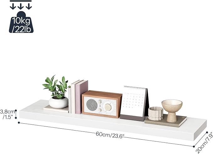 HOOBRO Floating Shelves for Wall, Wall Mounted Shelf Set of 2, 31.5" Hanging - Image 3