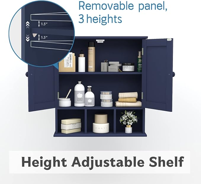TaoHFE Blue Bathroom Over The Toilet Storage Cabinet, Wall Medicine Cabinet - Image 8
