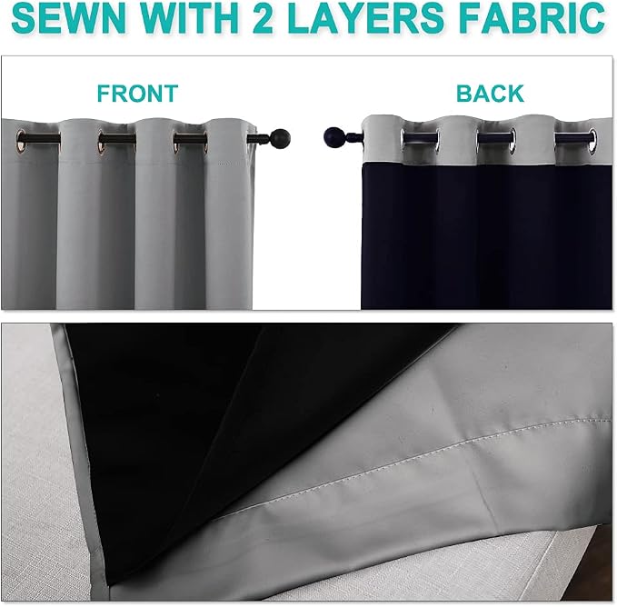 NICETOWN Full Shade Curtain Panels, Pair of Energy Smart & Noise Blocking Out - Image 5