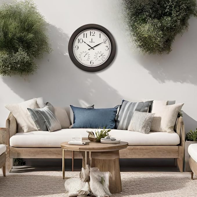 18 inch Outdoor Clocks for Patio Large Waterproof - Image 4